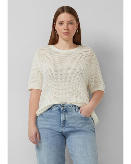 QS White Strickpullover