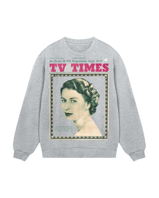 F4NT4STIC Sweatshirt Tv Times Queen Elizabeth Ii 1957 Cover in Gray für Herren