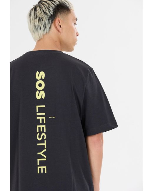 S.o.s. T-Shirt Semeru in Black für Herren