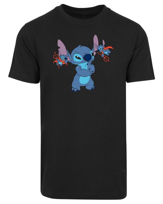 F4NT4STIC T-shirt 'lilo & stitch' in Black für Herren