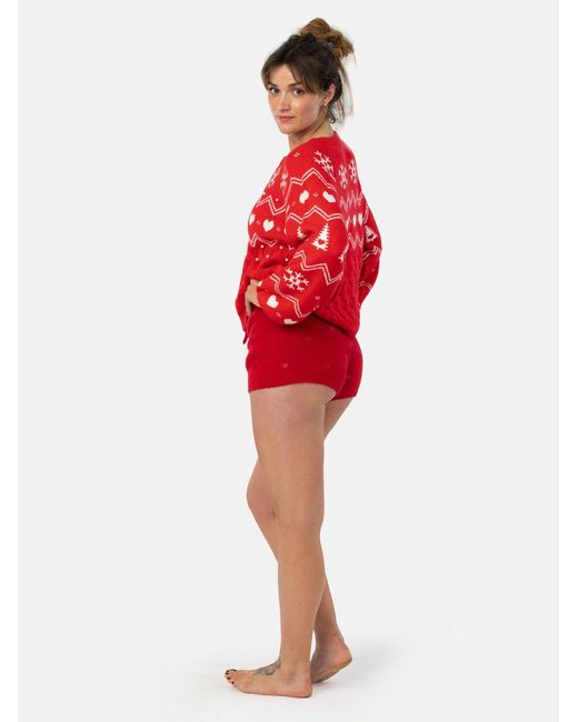 LEAFLETIC Red Pullover Pullover Sweater
