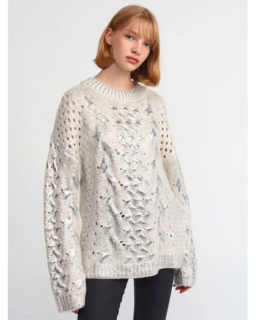Dilvin White Pullover Pullover