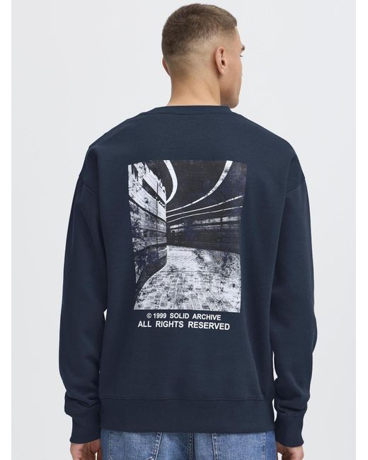 Solid Sweatshirt Sdhannes in Blue für Herren