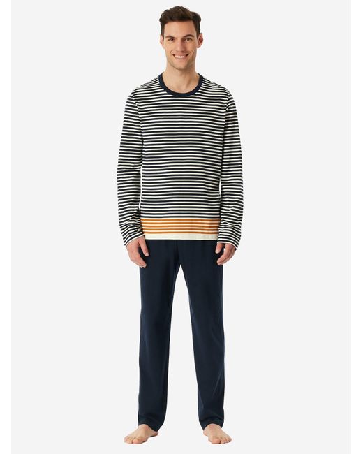 Schiesser Pyjama Casual Nightwear in Blue für Herren