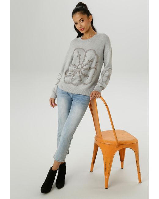 Aniston SELECTED Gray Pullover