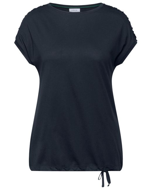 Cecil Blue T-Shirt Mit Raffung
