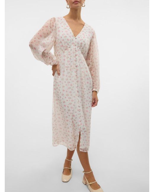 Vero Moda White Kleid 'Vmsmilla'