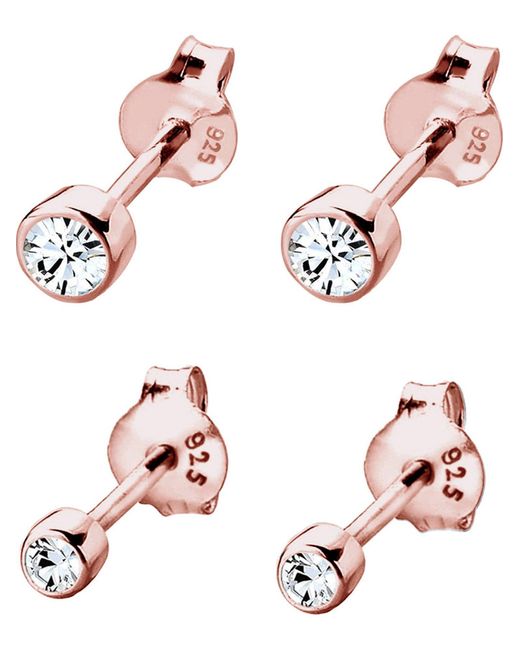 Elli Jewelry Pink Ohrstecker Set Kristall