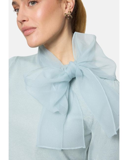 Zero Blue Pullover Mit Schleife