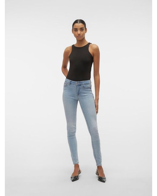 Vero Moda Blue Skinny-fit-Jeans Flash (1-tlg) Plain/ohne Details