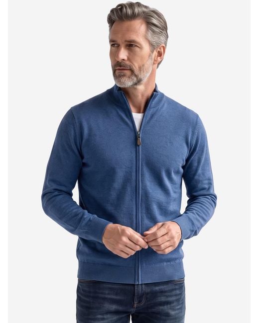 Redmond Strickjacke Basic in Blue für Herren