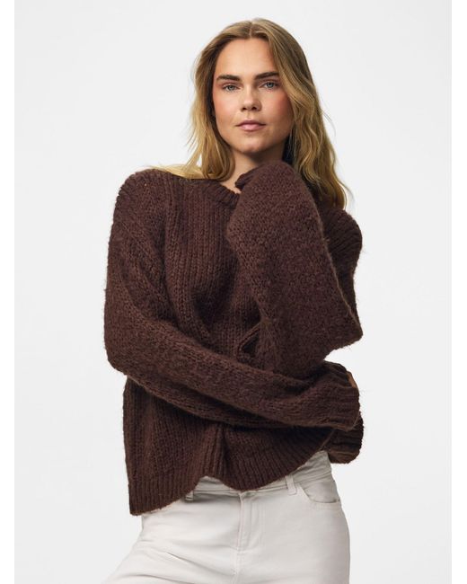 Pieces Brown Pullover Pcdorthea