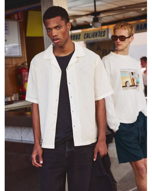 Pull&Bear Hemd in White für Herren