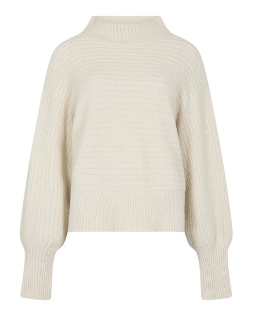 Apricot White Twisted Cable Knit Batwing Jumper