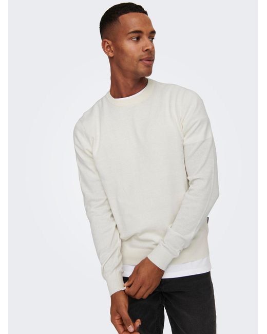 Only & Sons Pullover Onsrex in White für Herren