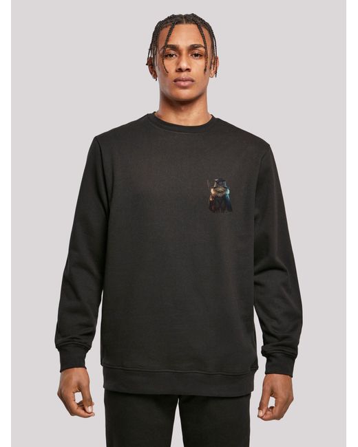 F4NT4STIC Sweatshirt Wizard Cat in Black für Herren