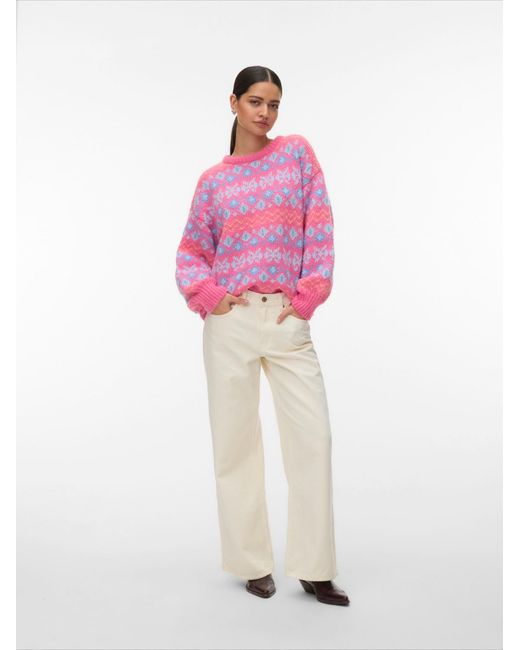 Vero Moda Pink Pullover Vmelin