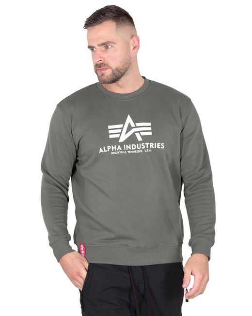 Alpha Industries Sweatshirt Basic Logo in Green für Herren