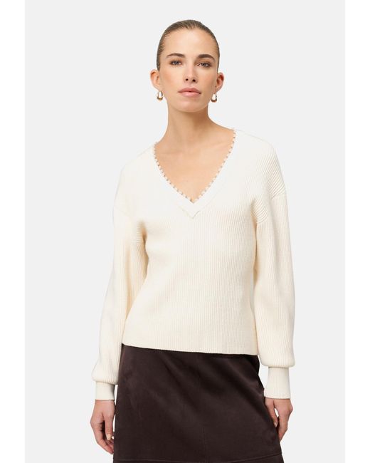 Zero Natural Pullover Mit Perlen