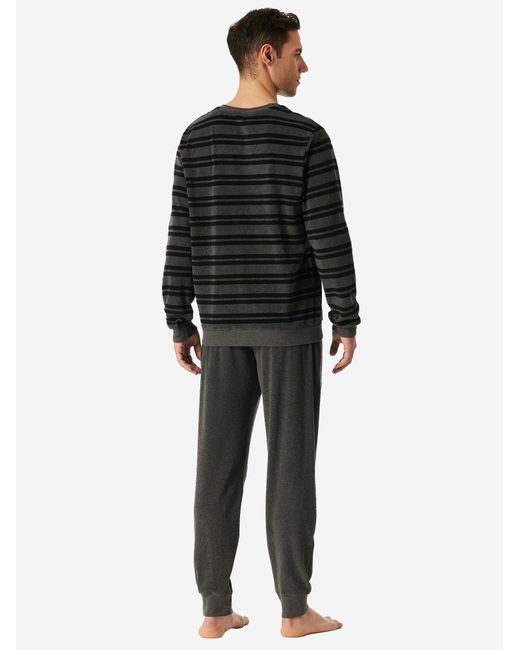 Schiesser Pyjama Casual Nightwear in Black für Herren