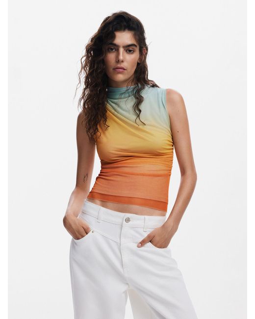 Desigual Orange Top