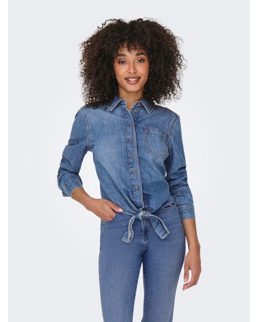 ONLY Blue Bluse 'Onlsevigny Lecey'