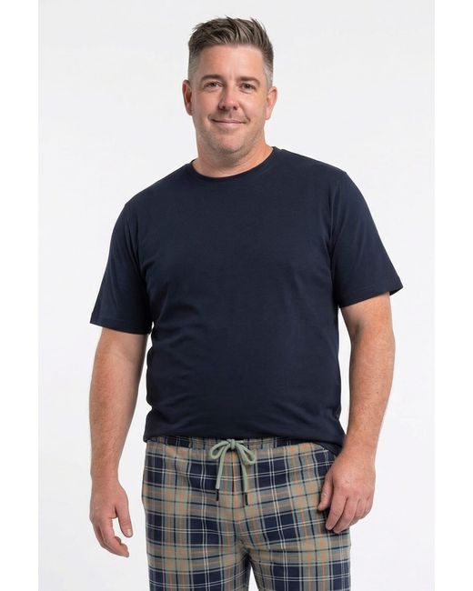 Men Plus Pyjama Kurz in Blue für Herren