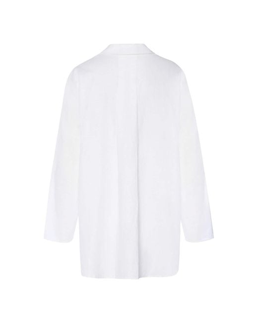 Hanro White Langarmbluse Essentials