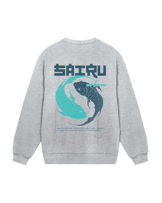 F4NT4STIC Sweatshirt Koi Fish Japan Streetstyle in Gray für Herren