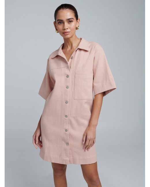 ST MRLO Pink Blusenkleid Lee Denim Shirt Dress