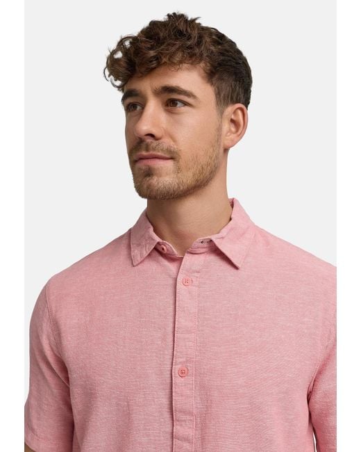 INDICODE Hemd Lino in Pink für Herren