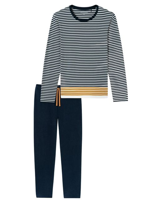 Schiesser Pyjama Casual Nightwear in Blue für Herren