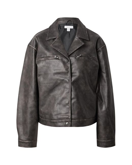 TOPSHOP Black – kurz geschnittene jacke aus kunstleder