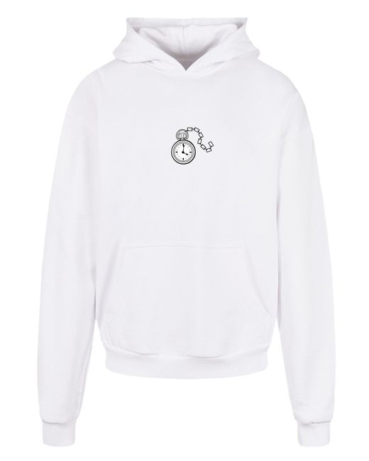 F4NT4STIC Sweatshirt Alice Im Wunderland Uhr Hase Heroes Of Childhood in White für Herren