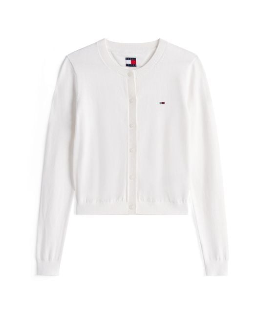Tommy Hilfiger White Strickjacke Essential