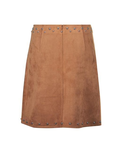 Zero Brown Minirock Lederoptik