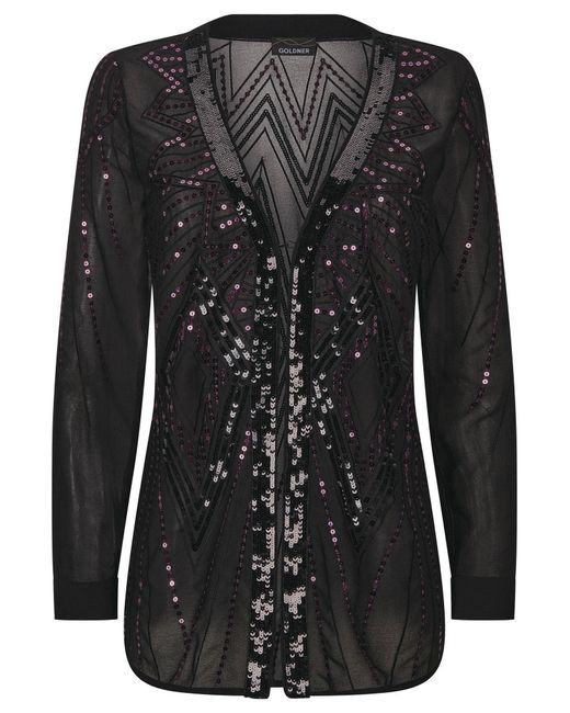 Goldner Black Bluse