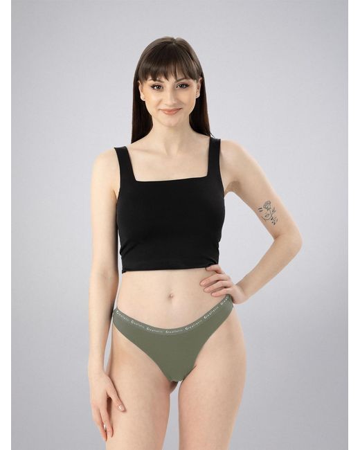 LEAFLETIC Green Slip Mid Rise Brazilian