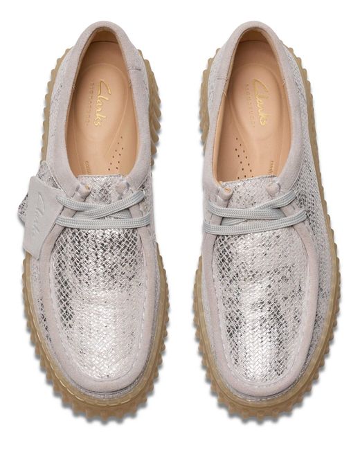 Clarks White Schnürschuh
