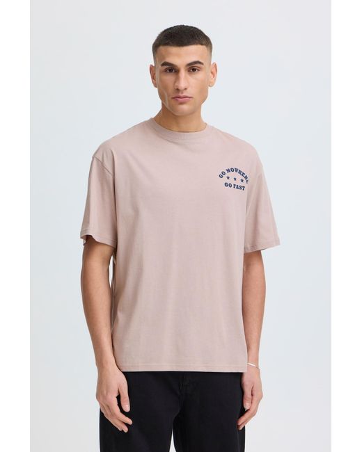 Solid Rundhalsshirt Mit Backprint Sdustance in Pink für Herren