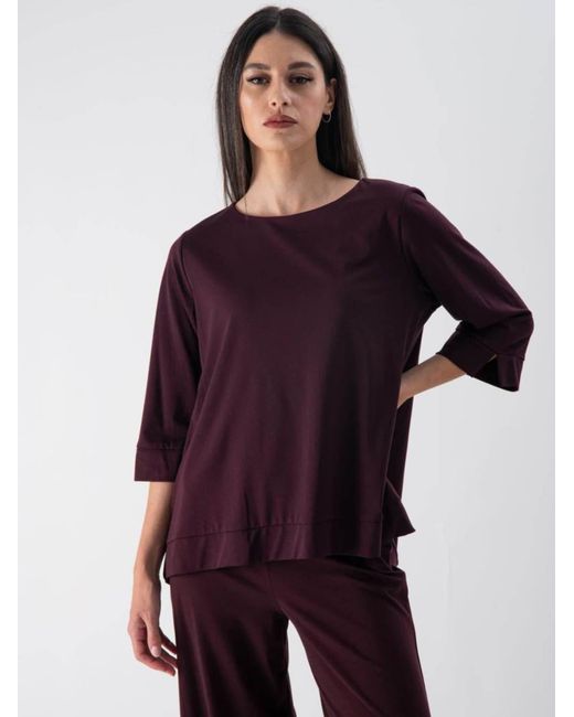 MND Purple Bluse Soft Touch Edged