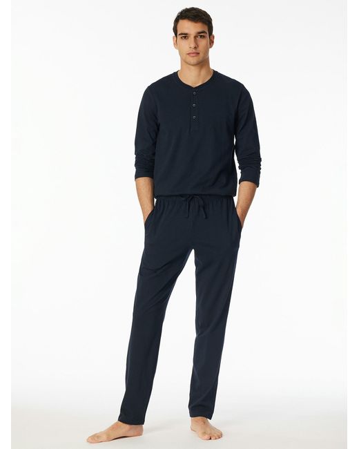 Schiesser Pyjamahose Mix Relax in Blue für Herren