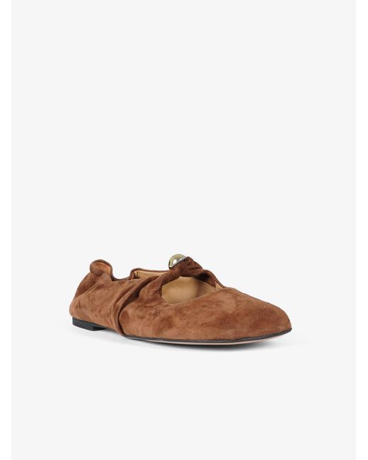 GISÉL MOIRÉ Brown Ballerinas