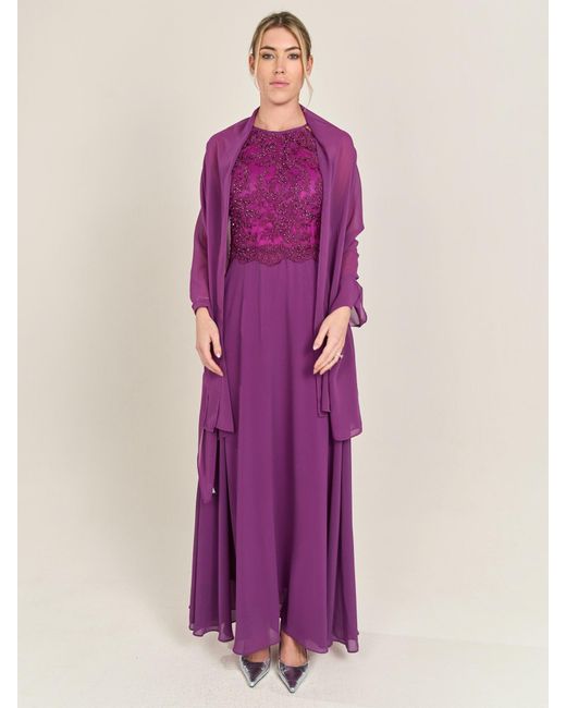 Apart Purple Tuch Aus Chiffon