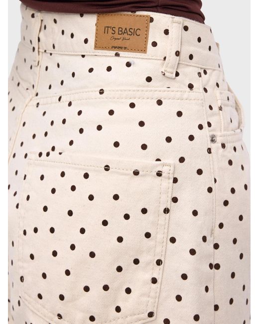 its basic Natural Its Basic Jeans Polka Bermuda Short