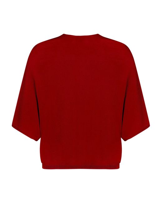 Zero Red Feinstrickpullover Kurzarm