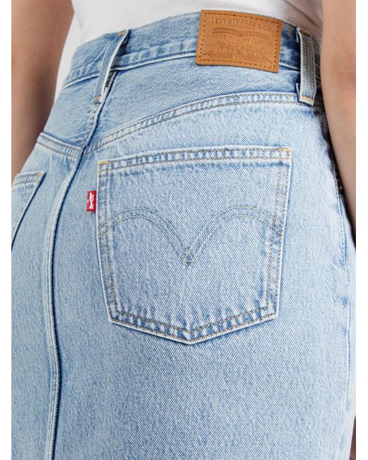 Levi's Blue Levis Rock High Rise Back Slit Skirt