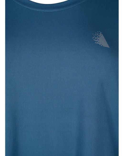 Active By Zizzi Blue Shirt 'Abasic One'