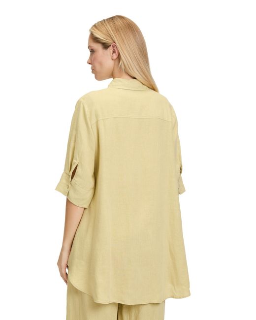Cartoon Yellow Leinenbluse Mit Kragen