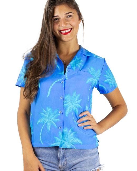 King Kameha Blue Bluse Palmshadow